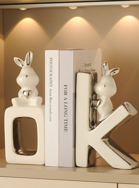 速发风创意ok爱心兔小摆件家档饰品可爱书柜酒柜书居桌毕面业礼物