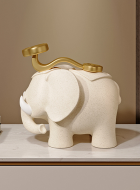 速发柜祥如意摆件大象新中式创意玄关客厅酒吉办公室家饰装居品寓