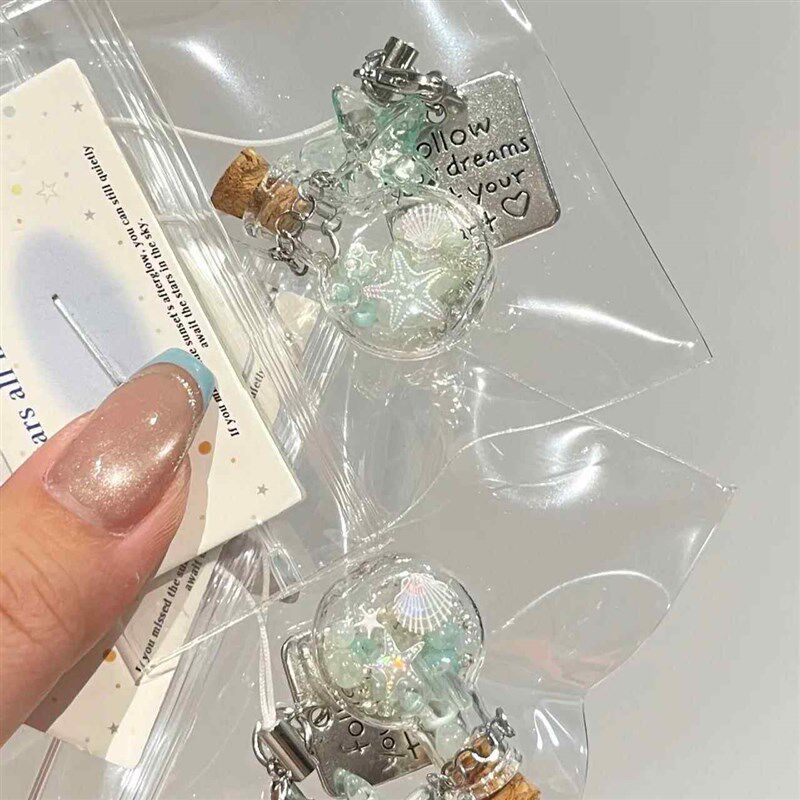 速发【薄荷海星】夏日海星贝壳漂流罐手机链相机挂件儿童节礼物