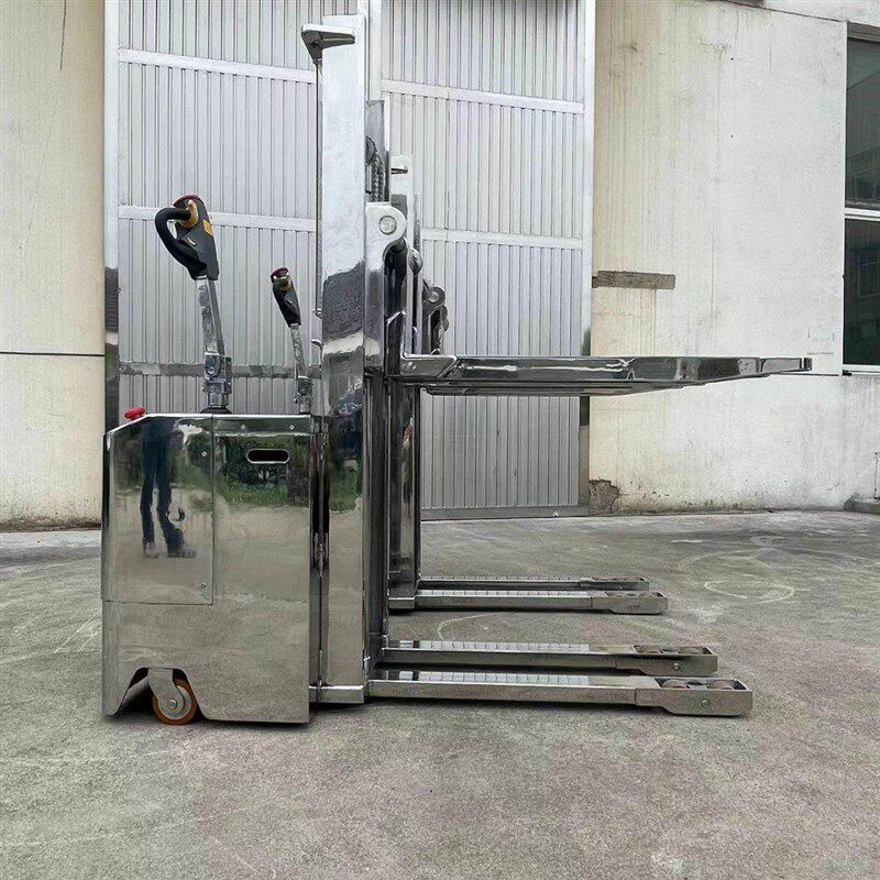 速发普尔夫04不锈钢全电动堆高车工位车手动堆高车不锈钢托盘堆垛