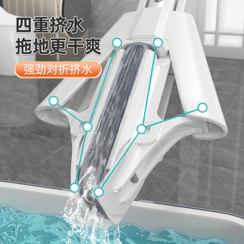 速发免手洗对折海绵拖把家用8高品质吸水拖地神器懒人胶棉拖把一