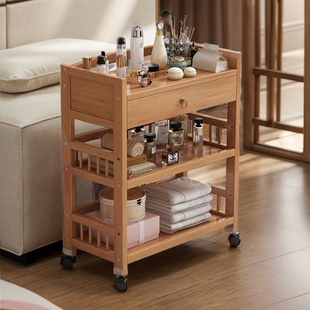 速发院小推车高级轻奢皮推管火专用工具车可移动手肤置物架理罐车