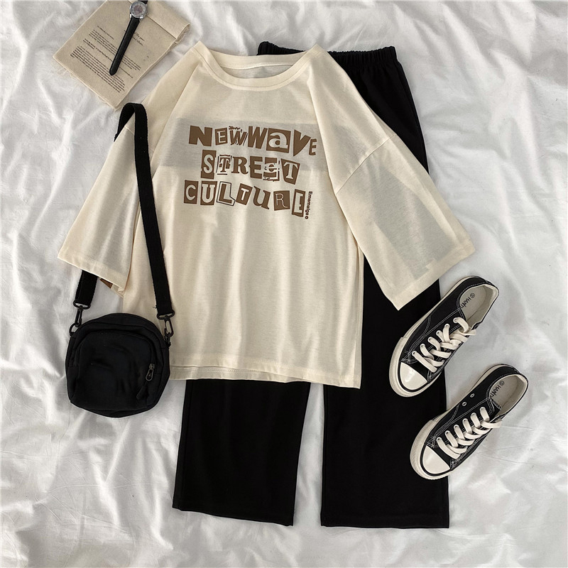 速发Fathio 2021 Sumr Casu Two Piece Set Wo Shors eeve