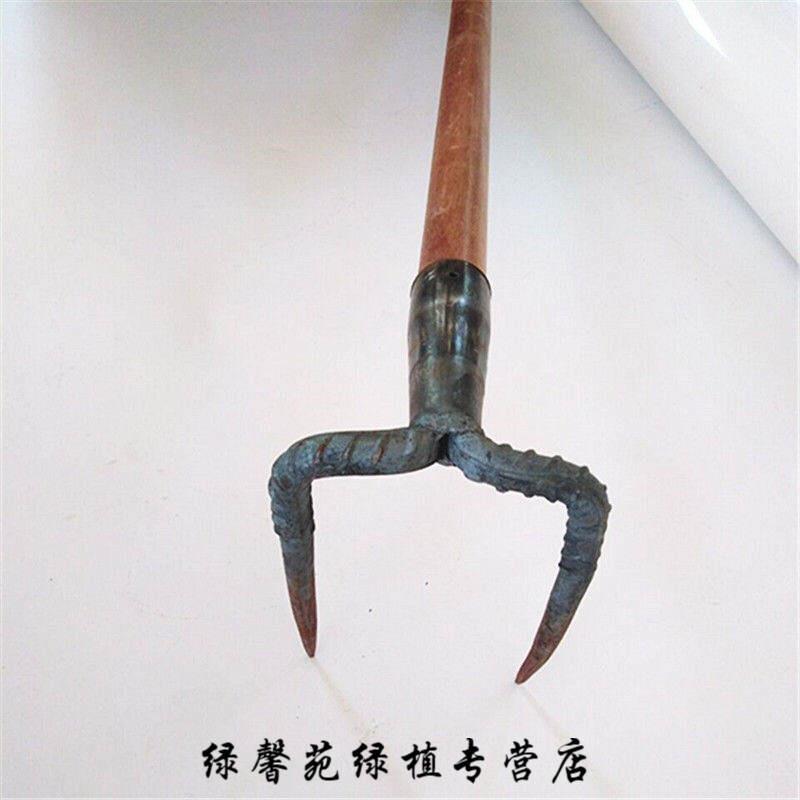 速发铁耙木柄圆形二齿三齿四齿耙农用工具种地翻菜扒地抓钩刨挖地