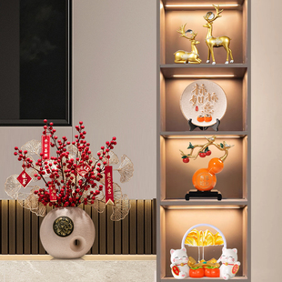 速发新中式轻奢柜档客高电视高酒柜装饰品摆件乔迁新居礼物厅级感
