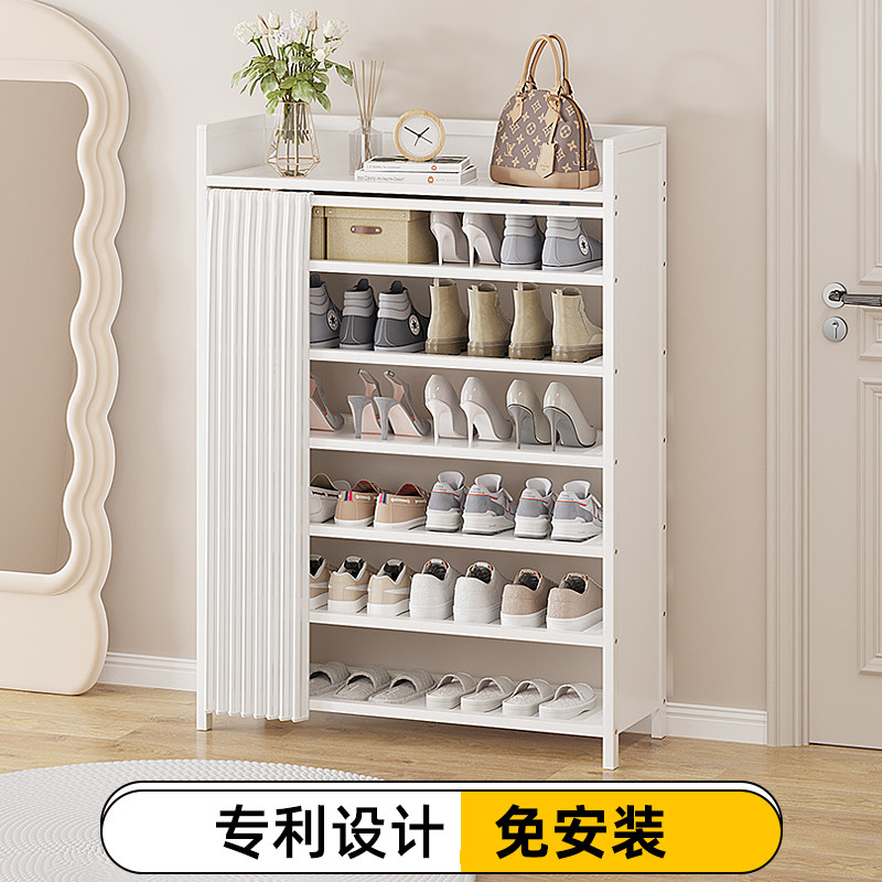 速发室内免安装鞋门子白色可折叠收纳防尘鞋柜家用架口简易型窄小