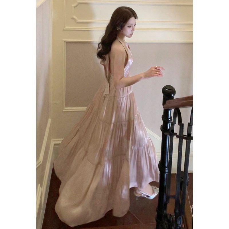 速发Good Job带粉黛绮梦】法式连欲挂脖吊【纯衣裙名媛千金风长裙