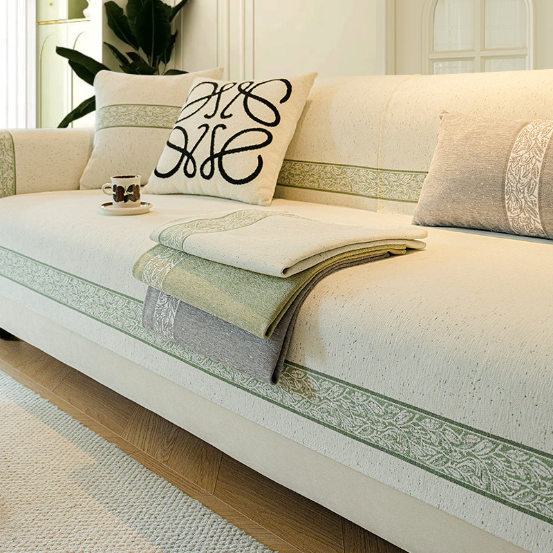 速发雪尼尔沙发垫四季新用盖垫子全包能防滑坐布巾沙发套罩202通