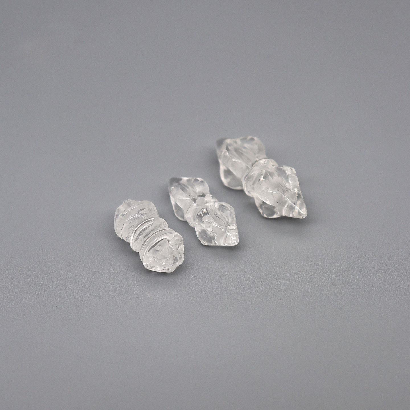 天然白水晶小号迷你金刚杵配件法器DIY手工配饰招财转运手串材料