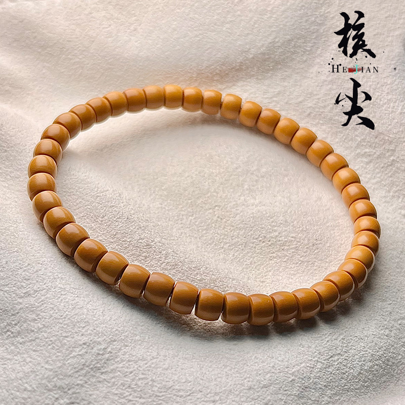 包邮橄榄核核尖壁108颗雕刻猴头直切桶珠核桃手串单圈文玩男佛珠