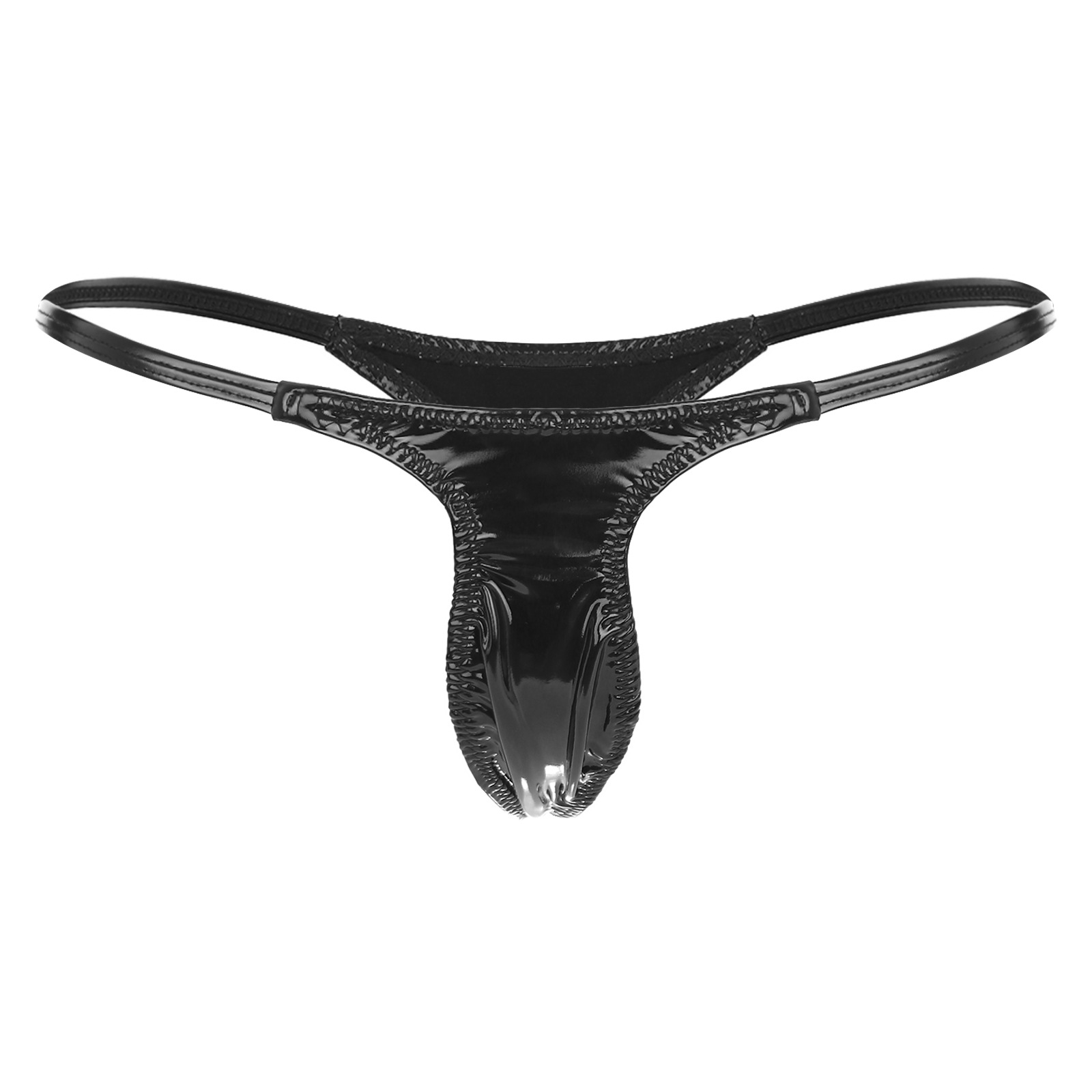 亮皮质面料女士低腰女t裤诱惑性感窄边细腰裤头 裤衩