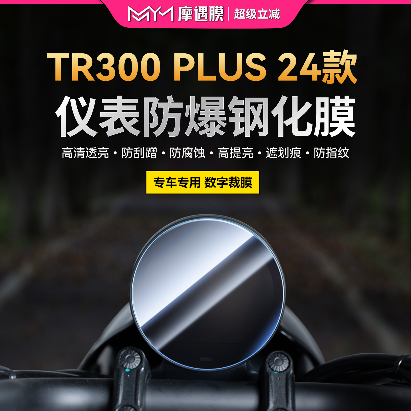 适用24款豪爵TR300plus钢化膜