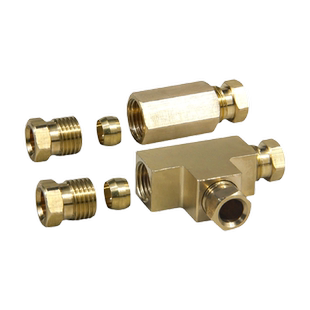 机床油管铜管铝管尼龙管接头铜内卡直通双通三通直通4MM 6MM