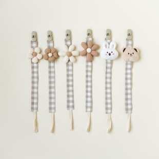 ins风韩系可爱布艺奶嘴链宝宝牙胶咬咬乐防丢链带塑料夹防丢绳