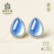 宫里上新海蓝宝耳钉女纯银蓝色天然水晶耳环耳饰水滴生日礼物女生