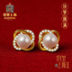 宫里上新珍珠耳钉女天然淡水耳环花朵耳饰国风送妈妈款 生日礼物