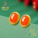宫里上新南红耳饰女天然玉石耳钉红色耳环玛瑙新年礼物本命年女生