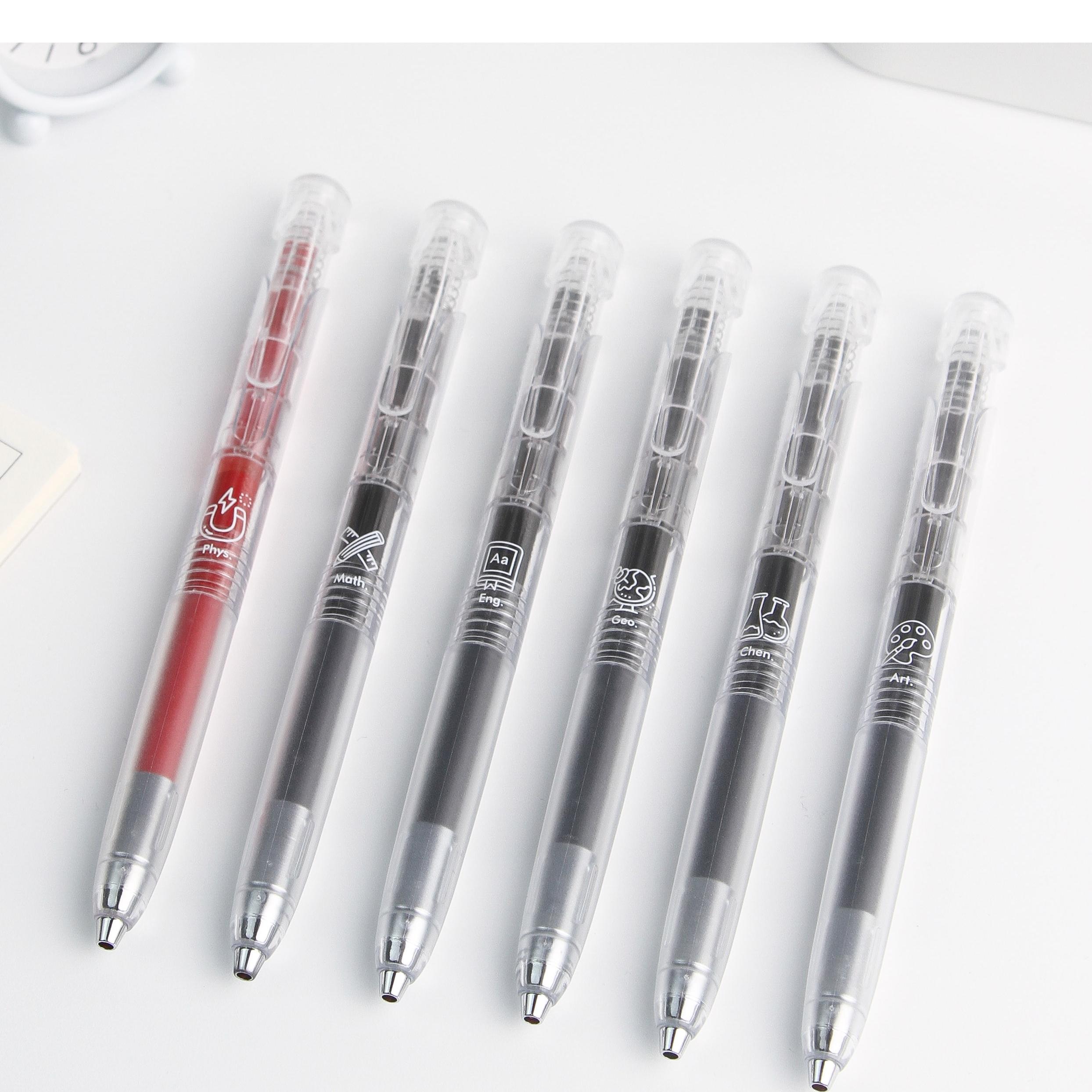 爱加学科按动中性笔AK2008低重心AS笔头考试大容量学生用笔0.5mm