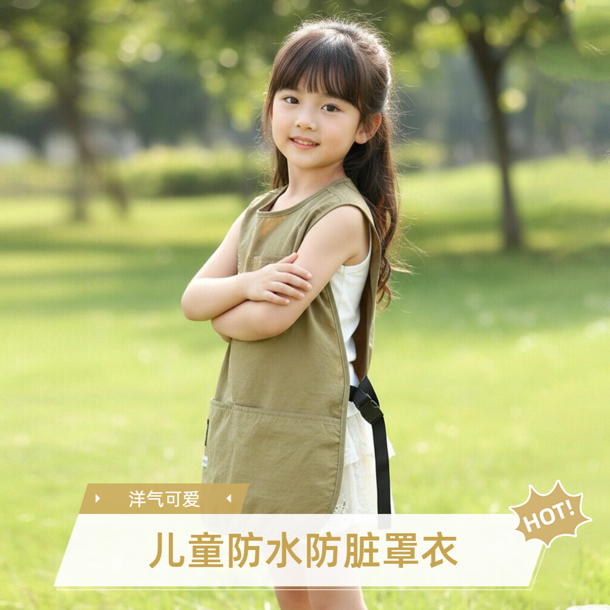 儿童美术围裙画室定制logo印字书法罩衣防水幼儿园陶泥班服画画衣
