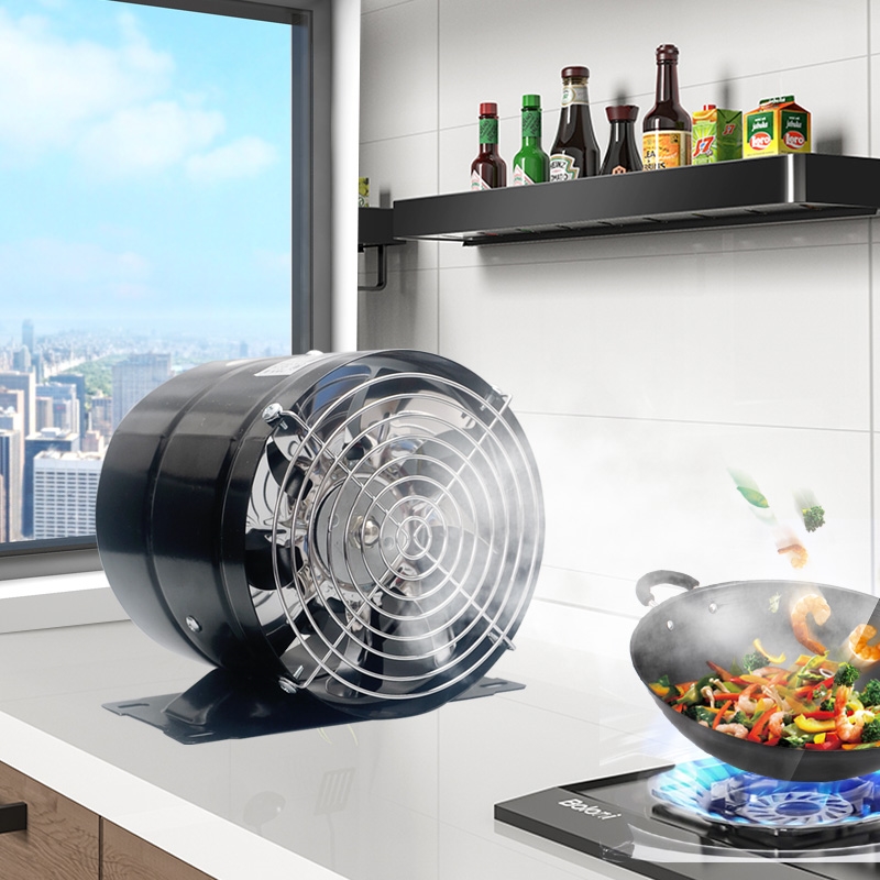 免打孔排气扇厨房家用小型抽油烟