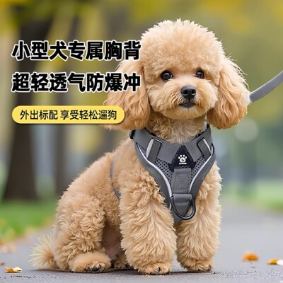 福莱希蒙淼狗狗牵引绳遛狗绳背心式中小型犬猫博美比熊泰迪胸背带