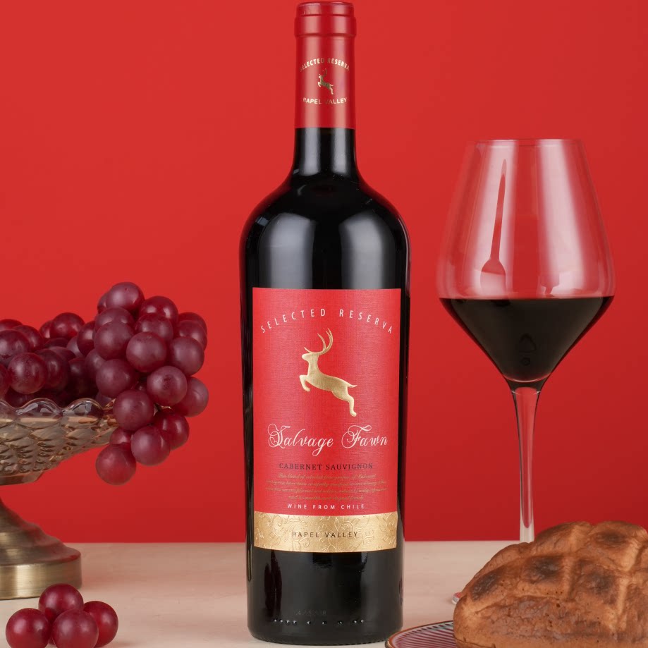 托罗山野鹿红酒智利原瓶进口赤霞珠干红葡萄酒750ml*1瓶正品