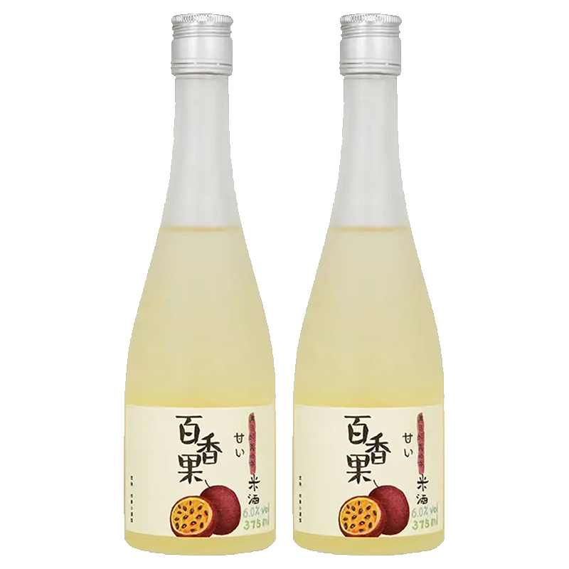 浙一家百香果味米酒江南米酿甜酒低度女士微醺糯米酒375ml*2正品