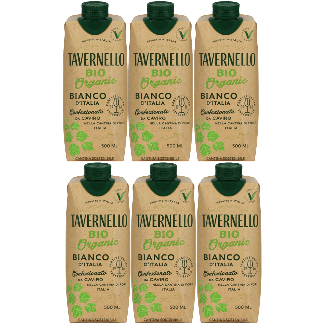 意大利原盒进口干白卡维罗天乐白葡萄酒便携畅饮500ml*6盒正品