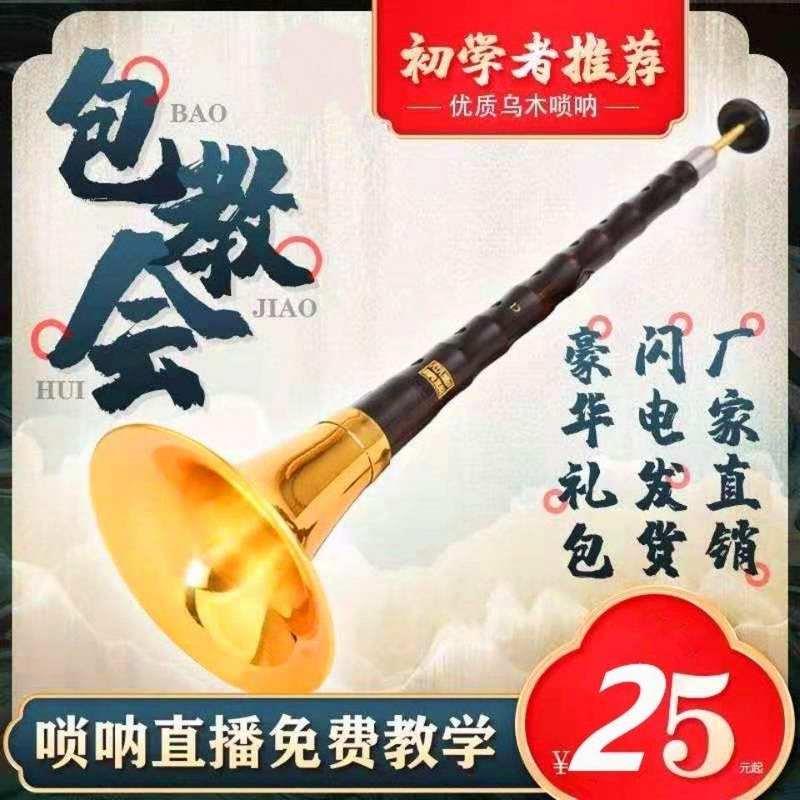 唢呐乐器初学者全套乌木唢呐d调成人入门大小号专业唢呐民族喇叭