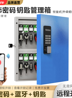 WeHere智能动态密码钥匙箱房产中介壁挂式管理柜物业锁匙收纳锁箱