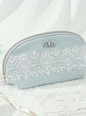 日本Raiponce春日白茶便携随身口红粉底化方形妆包外出补妆收纳包