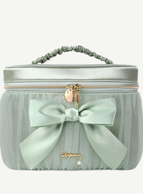 日本Raiponce少女心化妆包2026新款蝴蝶结大容量便携旅行手提包