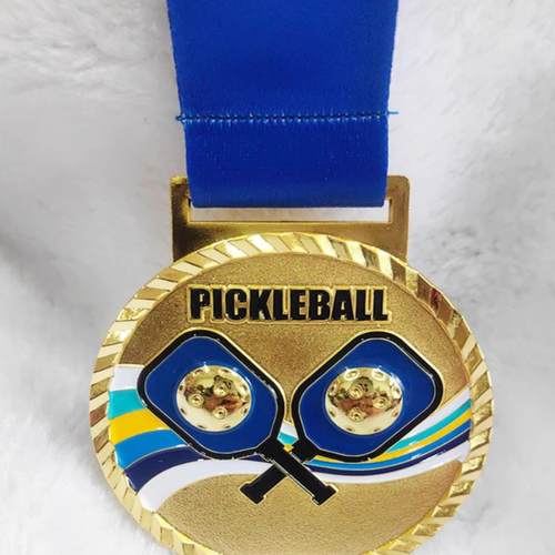 烤漆匹克球奖牌 网球 足球 篮球 奖章纪念挂牌配彩带金银铜 活动