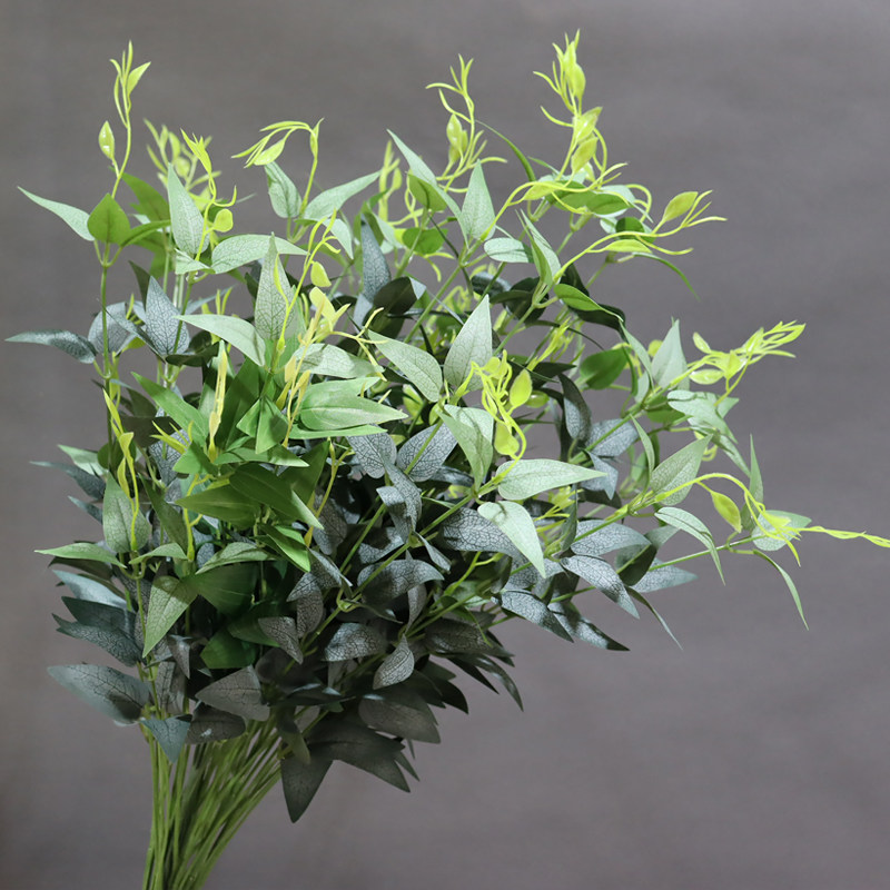 仿真5杈金银花叶婚庆装饰仿真绿植花瓶花卉吊篮摆放绢花家居挂壁