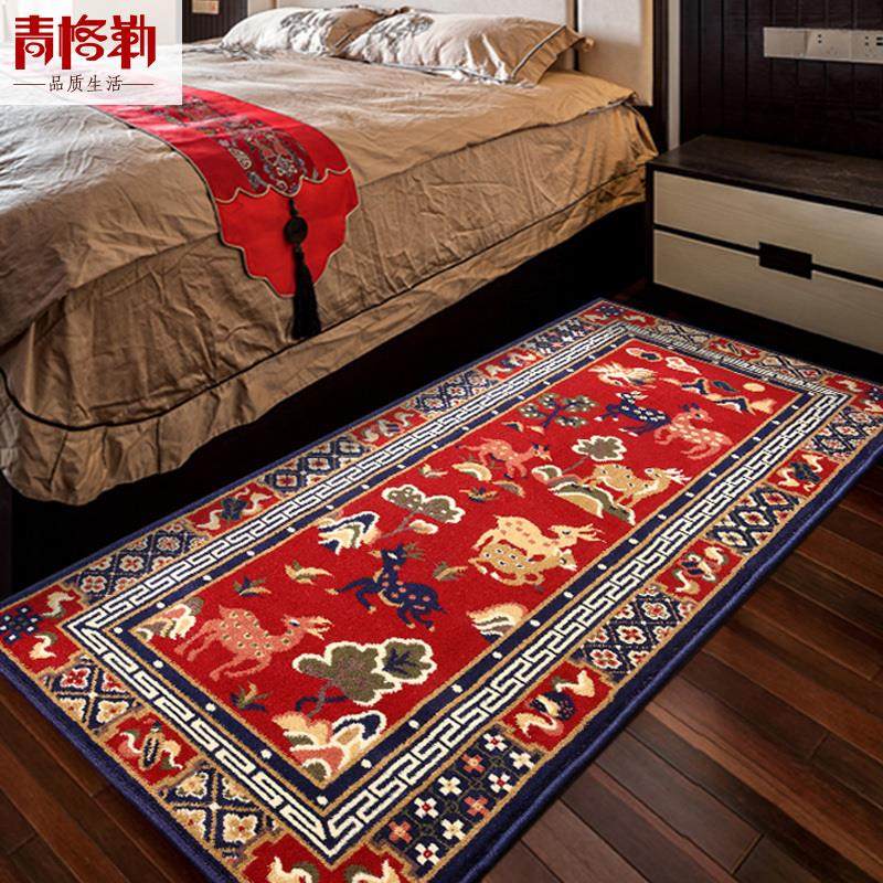 沙发垫地毯卧室床边毯飘窗走廊新中式地垫藏族家用吉祥鹿图案藏毯,居家布艺,地毯,淘宝优惠券,粉丝福利购,淘宝优惠卷