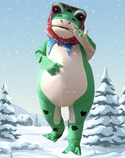 东北花头巾青蛙人偶服装套装运动卡通玩偶充气活动表演服跳舞摆摊