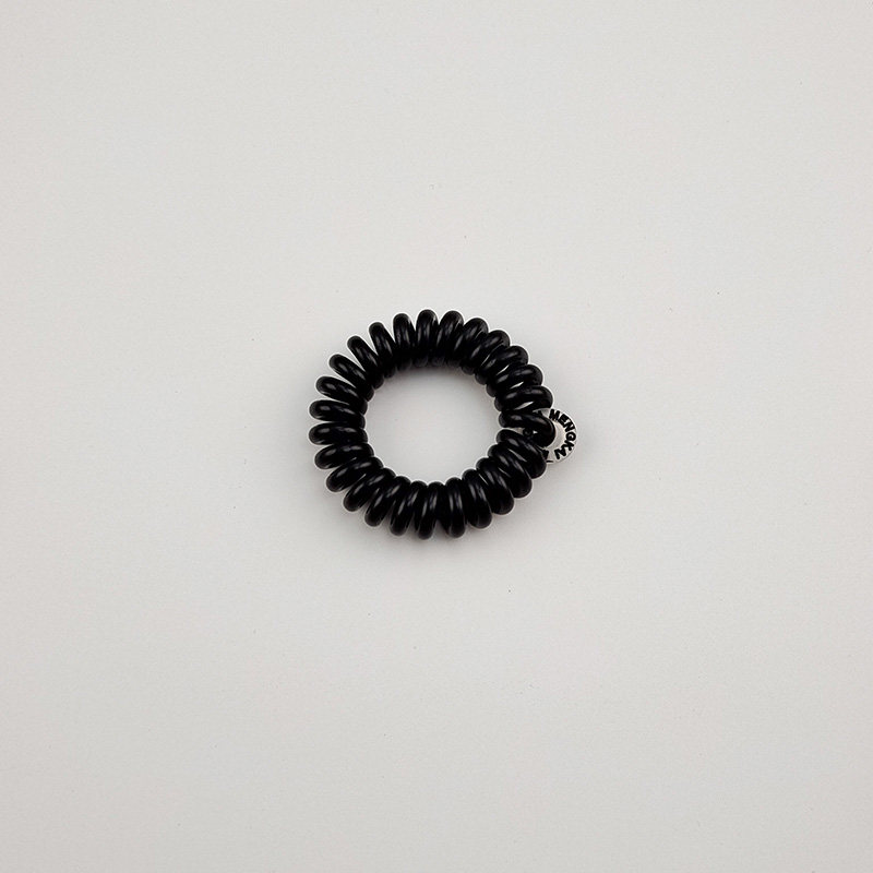 品旭马卡龙电话线发圈细加粗小号黑色高弹力简约扎头发绳皮筋头饰