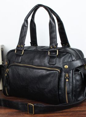 韩版新款皮包男包 大容量肩斜跨包男士休闲手提旅行大包