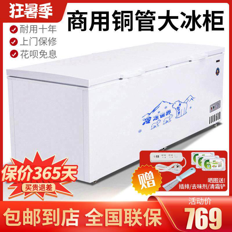 冰柜商用大容量冰箱家用冷藏保鲜冷冻两用铜管卧式冷柜单双温雪柜