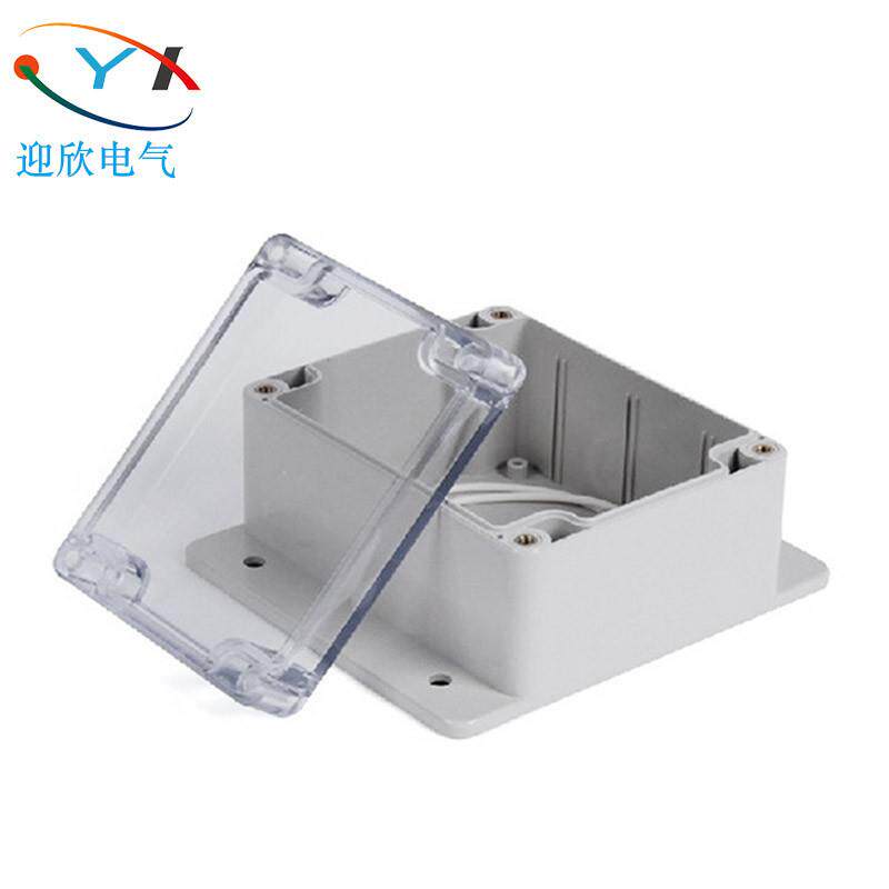 现货100*68*50mm带耳透明网络接线盒明盒电源盒分线盒光伏接线盒