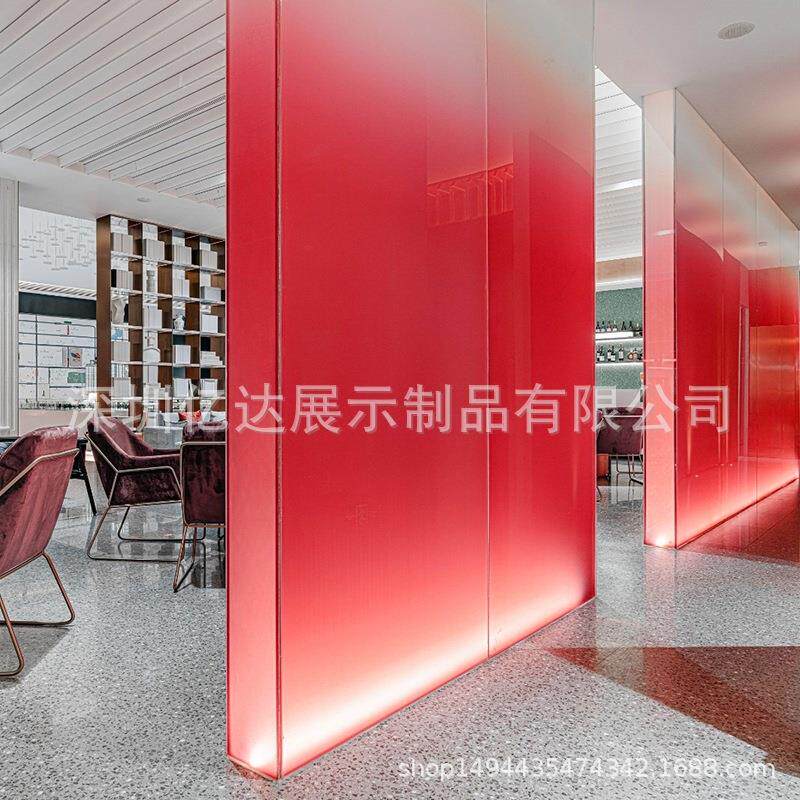 渐变色亚克力板条纹彩色磨砂隔板装饰广告牌展示招牌屏风门UV