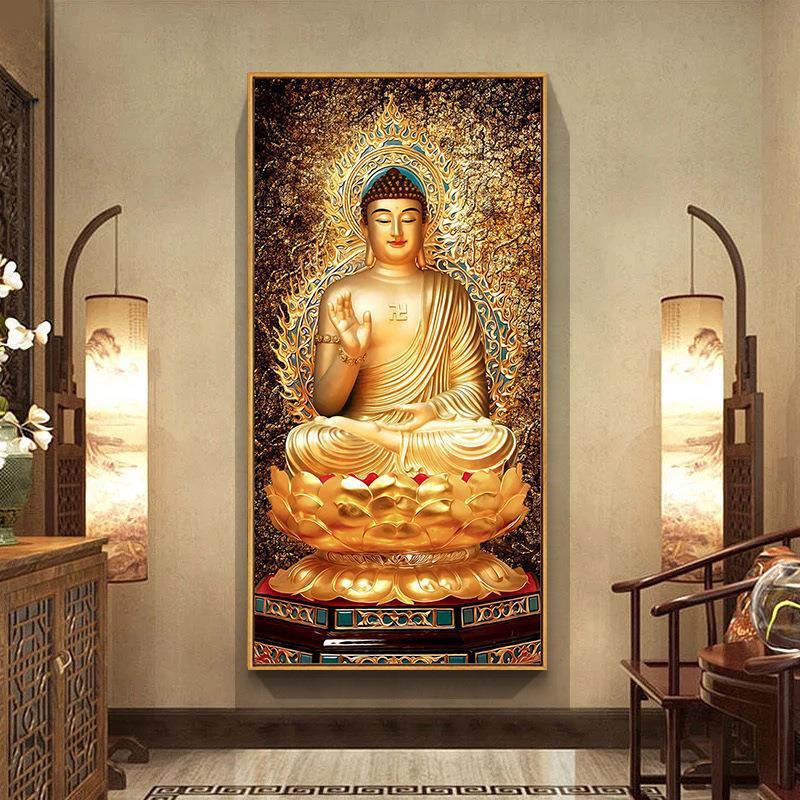 南阿弥陀佛钻石画佛系如来佛祖点钻十字绣玄关竖版钻石绣满钻绣5d