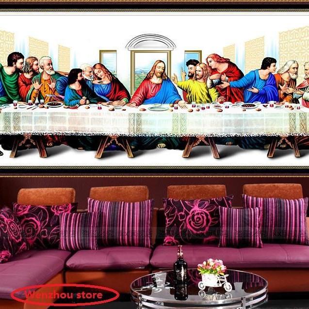 满钻客厅大幅横版 的 晚餐钻石画点钻十字绣满钻全贴