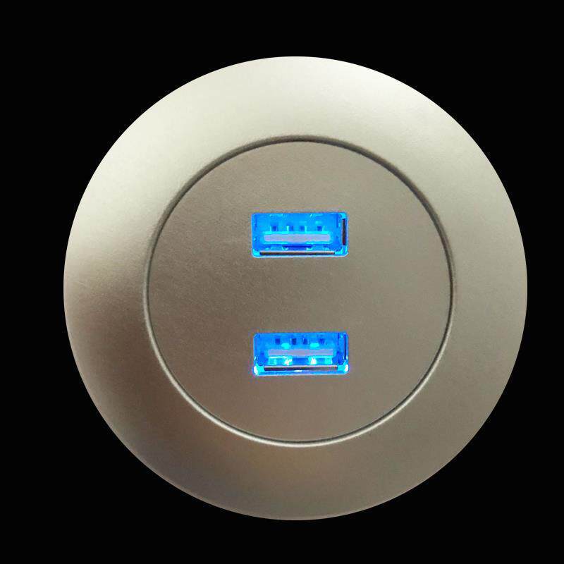 沙发边几电视柜展示展览柜双USB2.0充电插座底座塑胶延长加紧固件