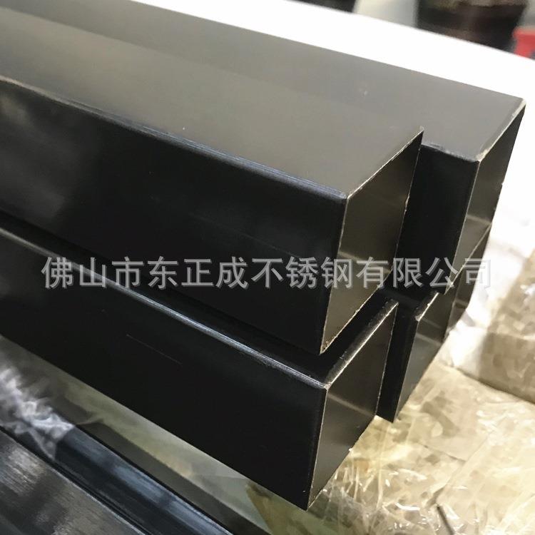真空镀黑色201不锈钢矩形管亚光拉丝黑钛焊管彩色304不锈钢方管