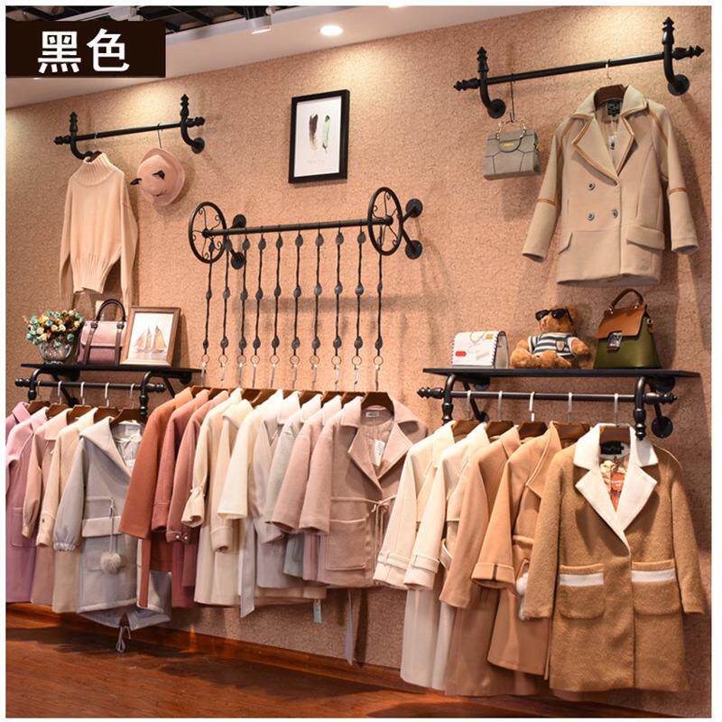 新款服装店展示架上墙壁挂式衣服架子男女装童装店正侧挂陈列货架