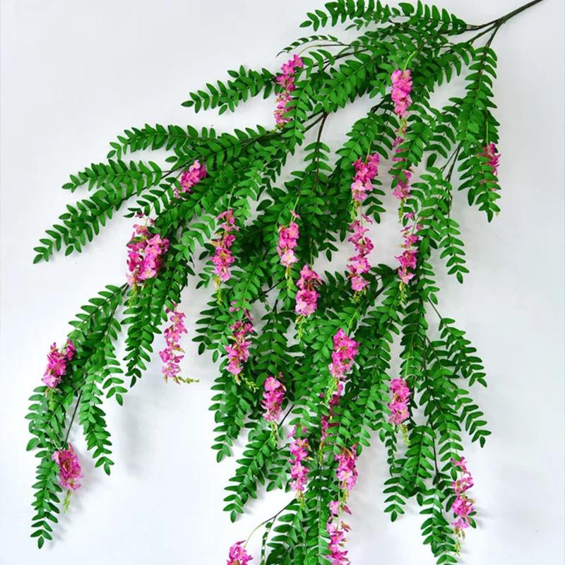 仿真紫藤花 槐花假花装饰花塑料花串 藤蔓植物 壁挂吊顶藤条吊花