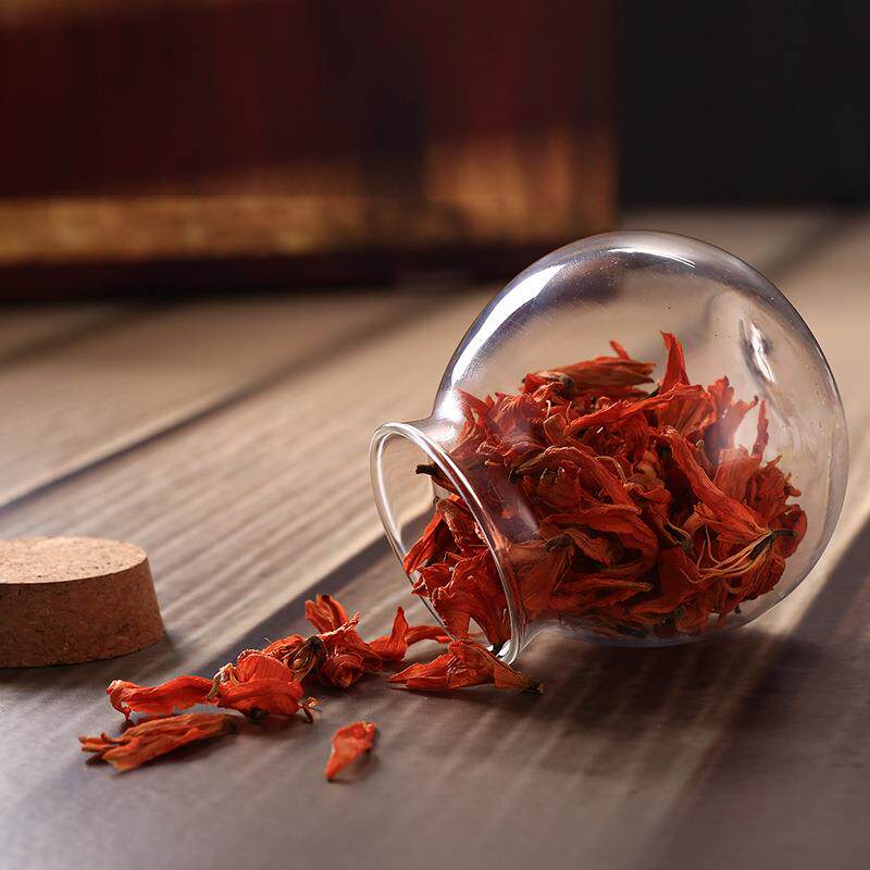 加厚玻璃透明茶叶罐耐热密封罐软木塞花茶罐玻璃瓶储物罐大容量