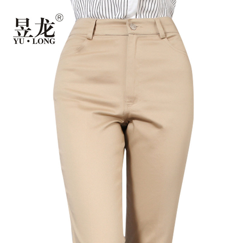 直筒裤女长裤高腰显瘦OL工作裤新款中年女士裤子春季白色休闲西裤