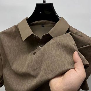 男半袖 高端迷彩冰丝短袖 潮流保罗polo衫 t恤男衬衫 无痕衣服 领夏季